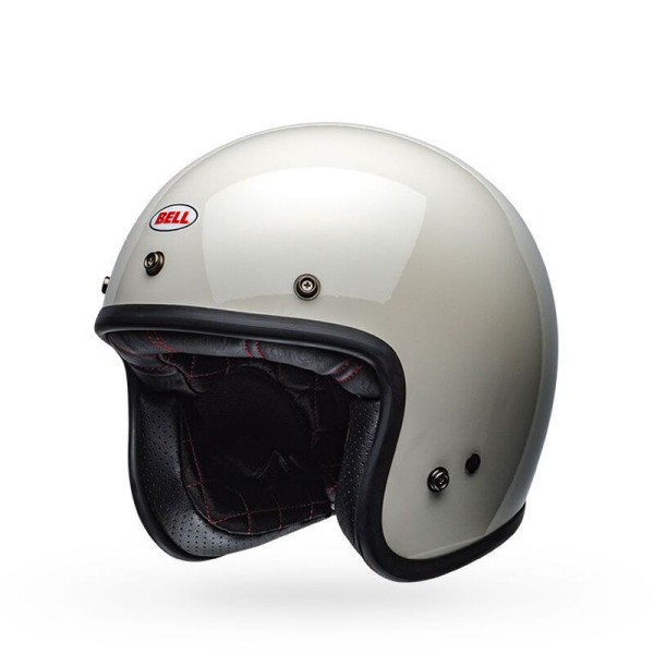 Casco Custom Blanco Vintage - ECE | Vintage/Café Racer Helm | | Moto Guzzi Tienda Online