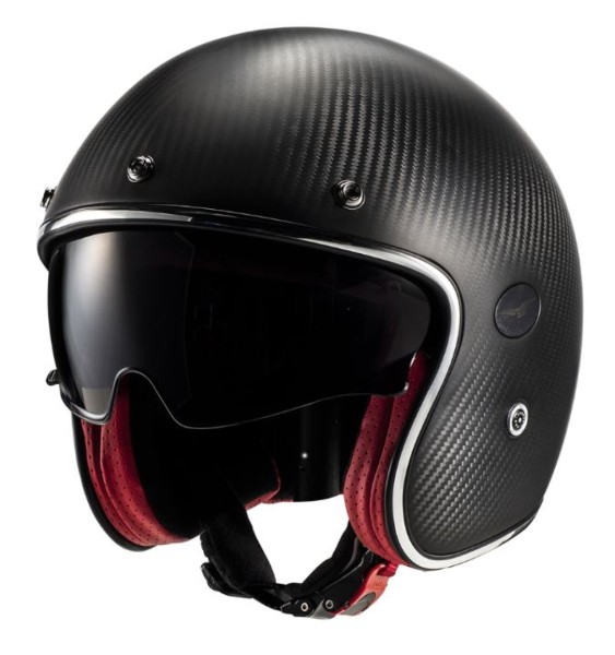 Moto Guzzi jet casco carbono negro / rojo